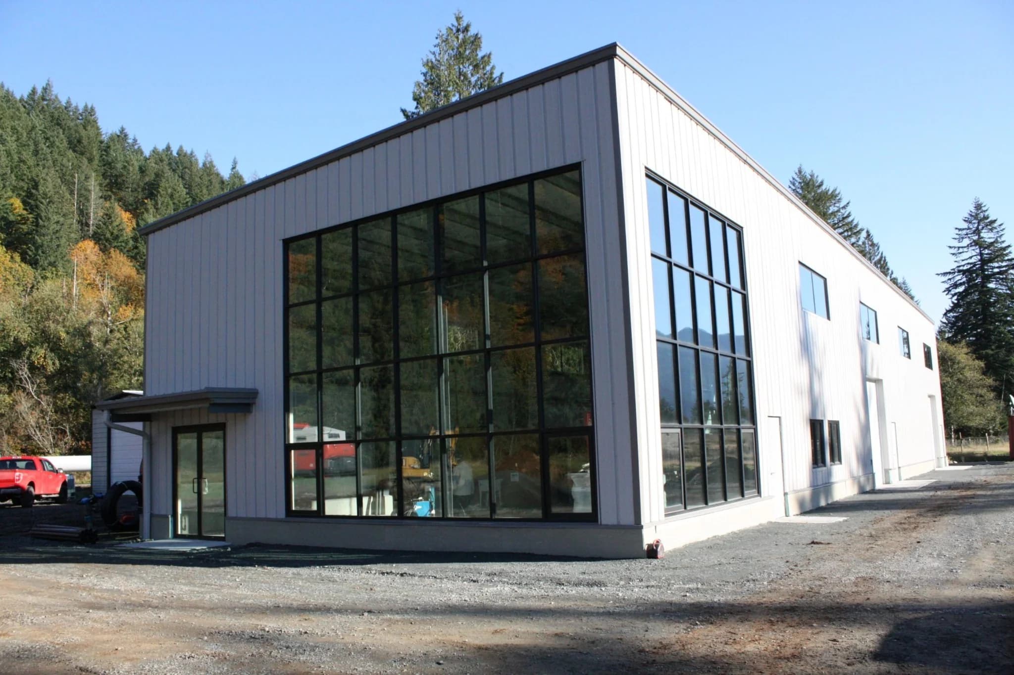 Commercial steel warehouse exterior