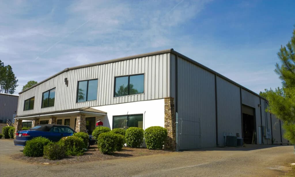 Large commercial steel building interior