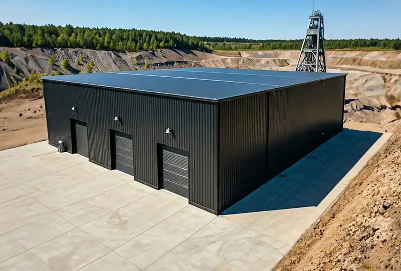 Industrial steel building exterior